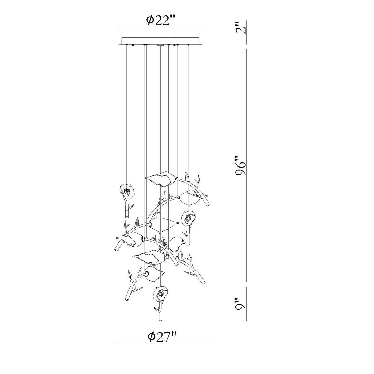 Matera Integrated LED Grand Chandelier 10 - Light - casivra