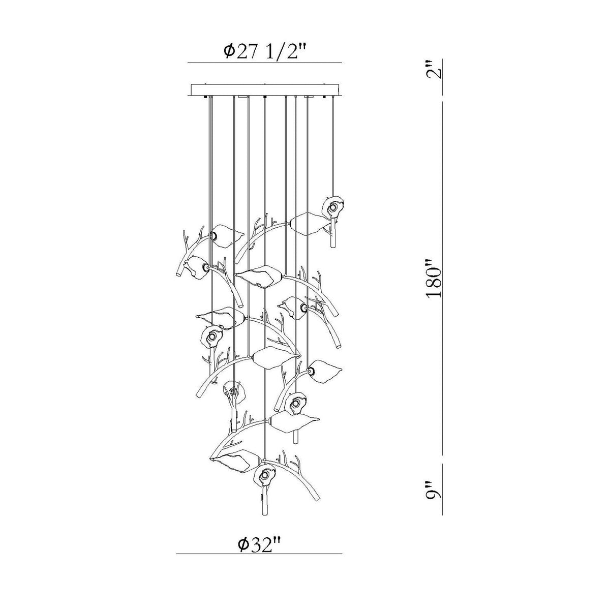 Matera Integrated LED Grand Chandelier 15 - Light - casivra