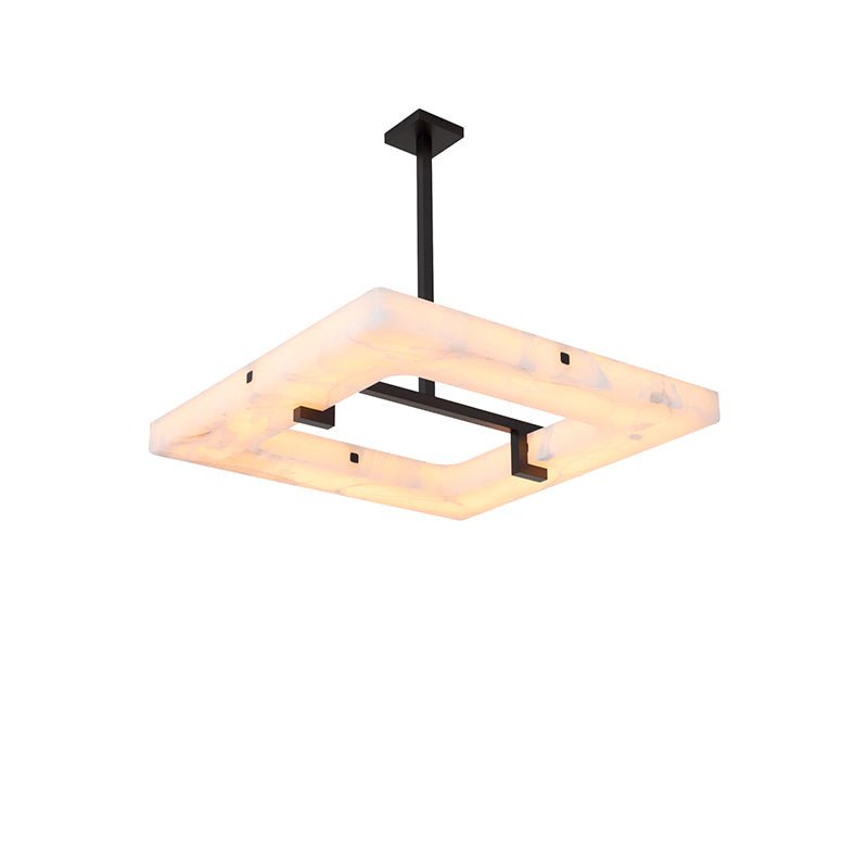 Maxine Modern Square Alabaster Living Room Chandelier - casivra