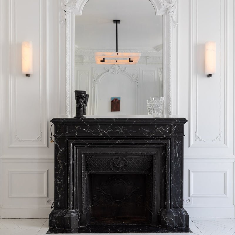 Maxine Modern Square Alabaster Living Room Chandelier - casivra