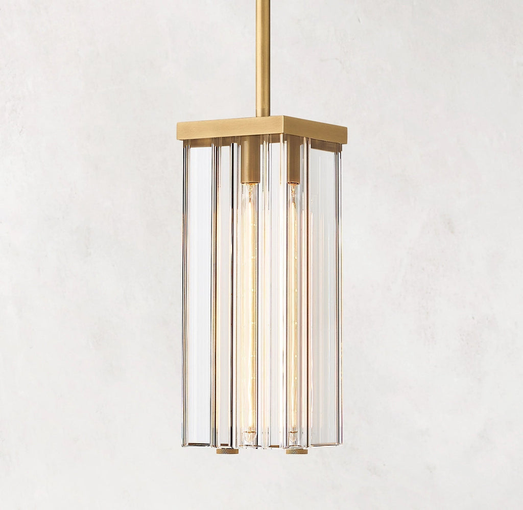 Savile Crystal Block Square Pendant Light