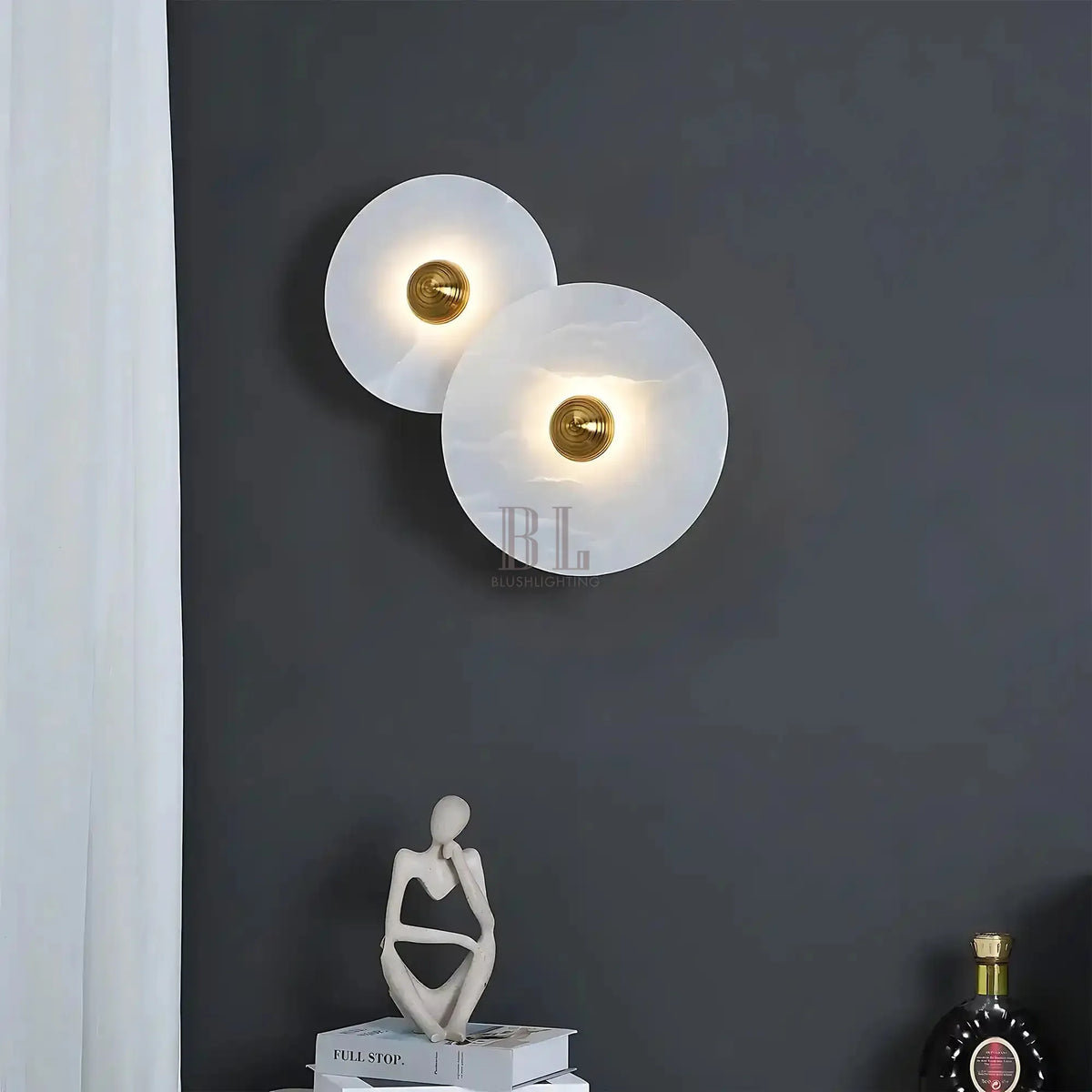 Median Alabaster Flush mount - 2 Surface - Bronzecasivra