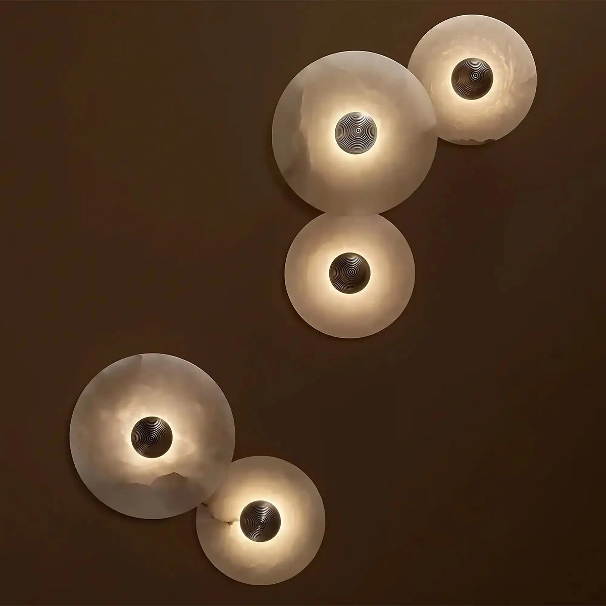 Median Alabaster Flush mount Wall Sconce - Bronze11''Dcasivra