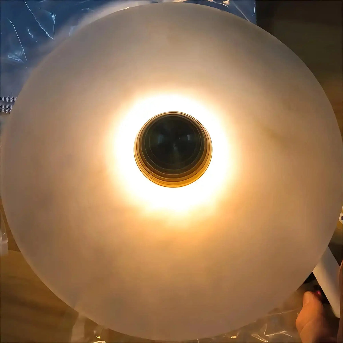 Median Alabaster Flush mount Wall Sconce - Bronze11''Dcasivra