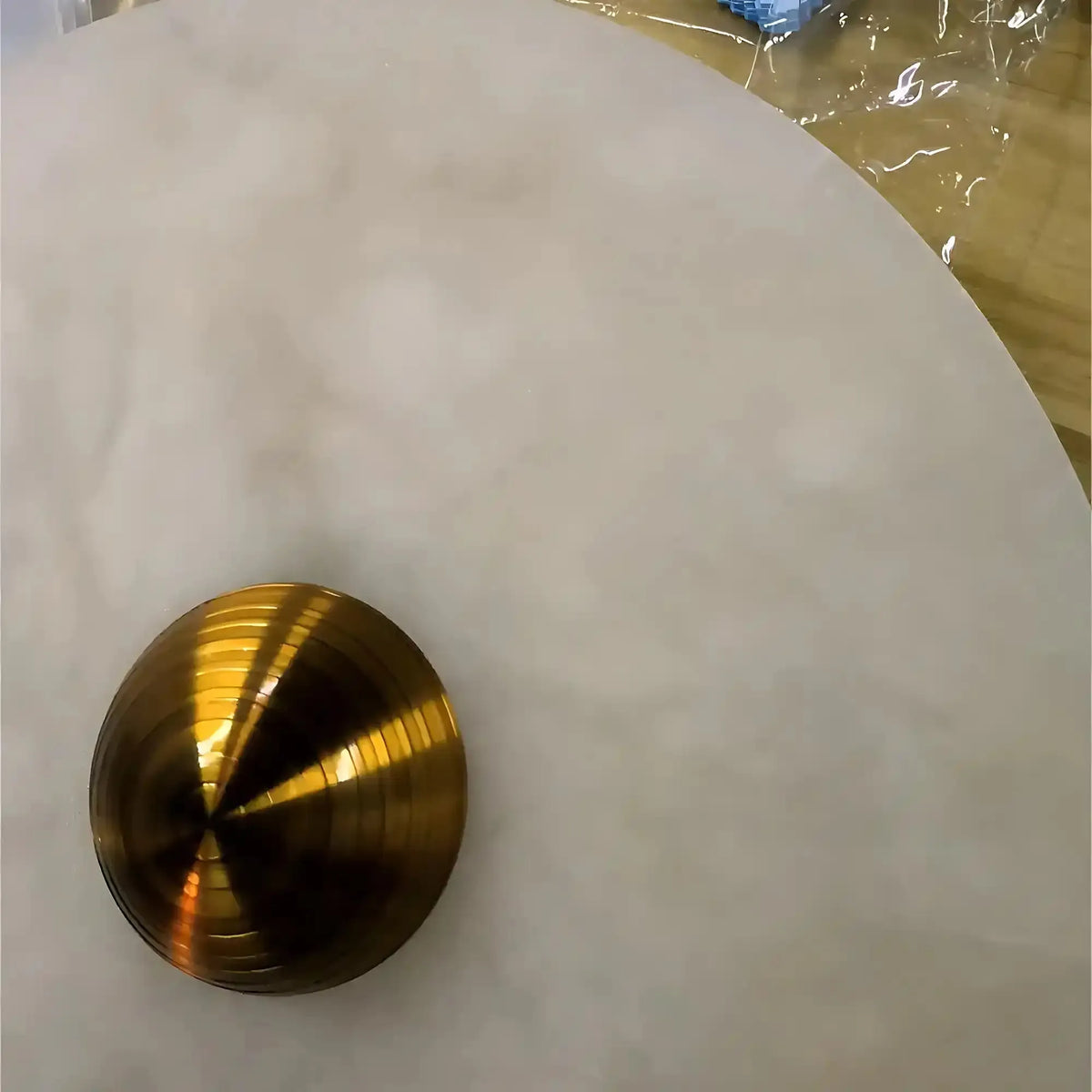 Median Alabaster Flush mount Wall Sconce - Bronze11''Dcasivra