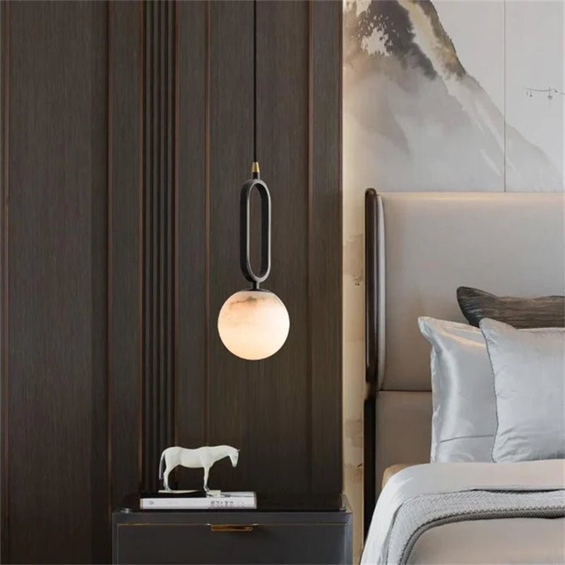 Merlin Phoenix Alabaster Sphere Pendant Light, Modern Pendant Lighting - casivra