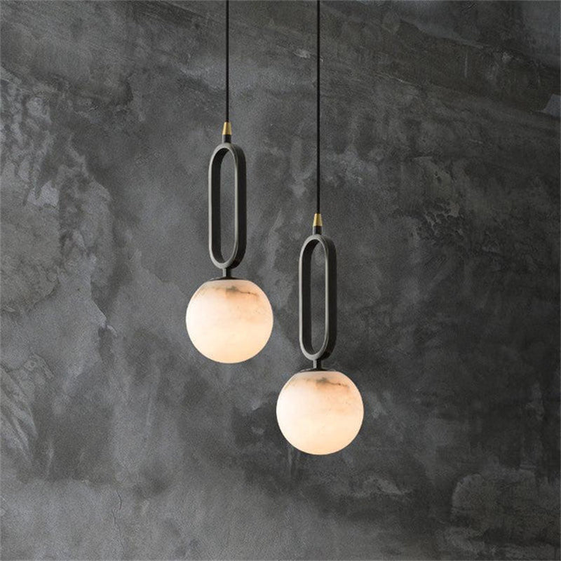 Merlin Phoenix Alabaster Sphere Pendant Light, Modern Pendant Lighting - casivra