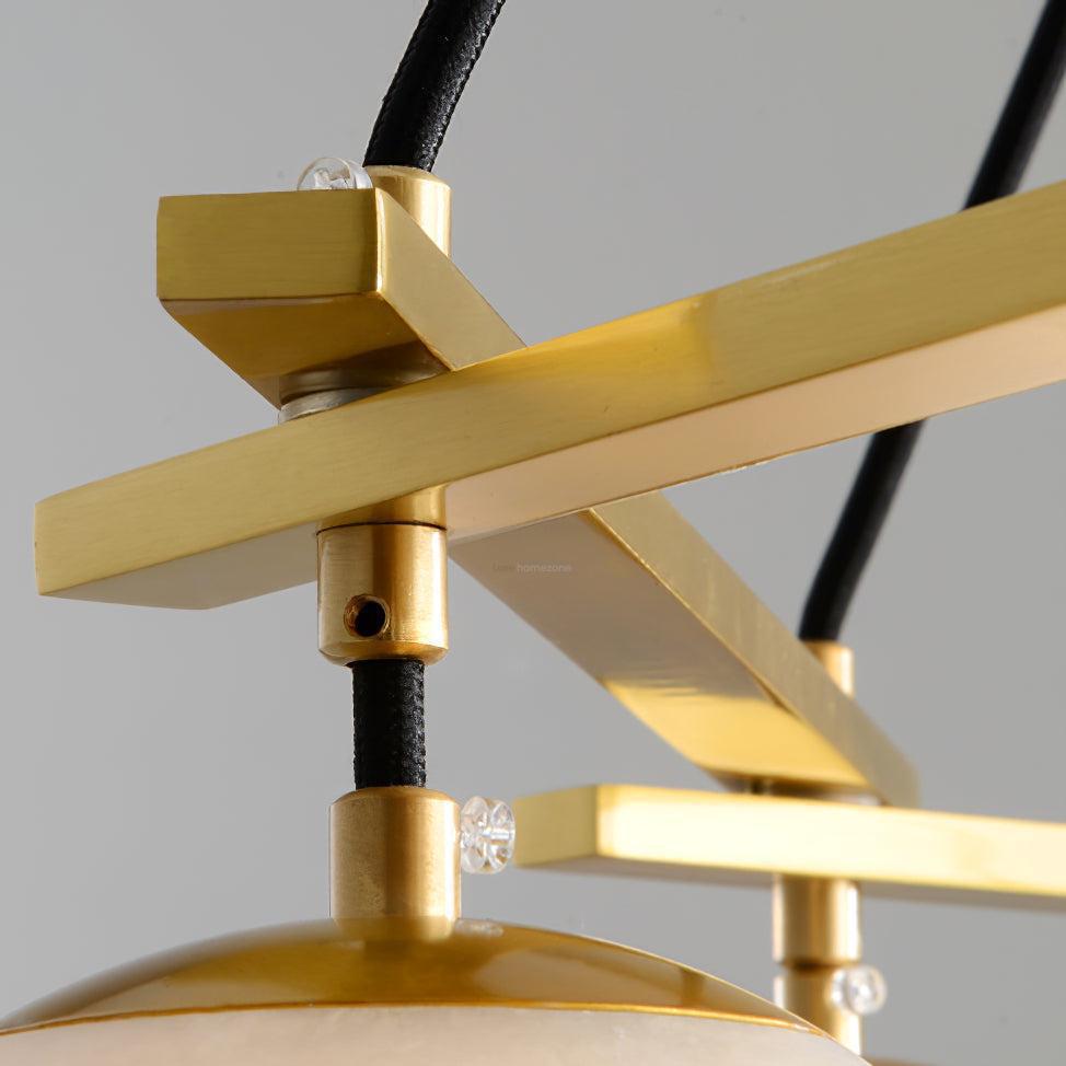 Miira Alabaster Chandelier with 3/6/8 heads - 3 heads 21.6" x H 59"/ Dia 55cm x H 150cmBrass & White Alabastercasivra