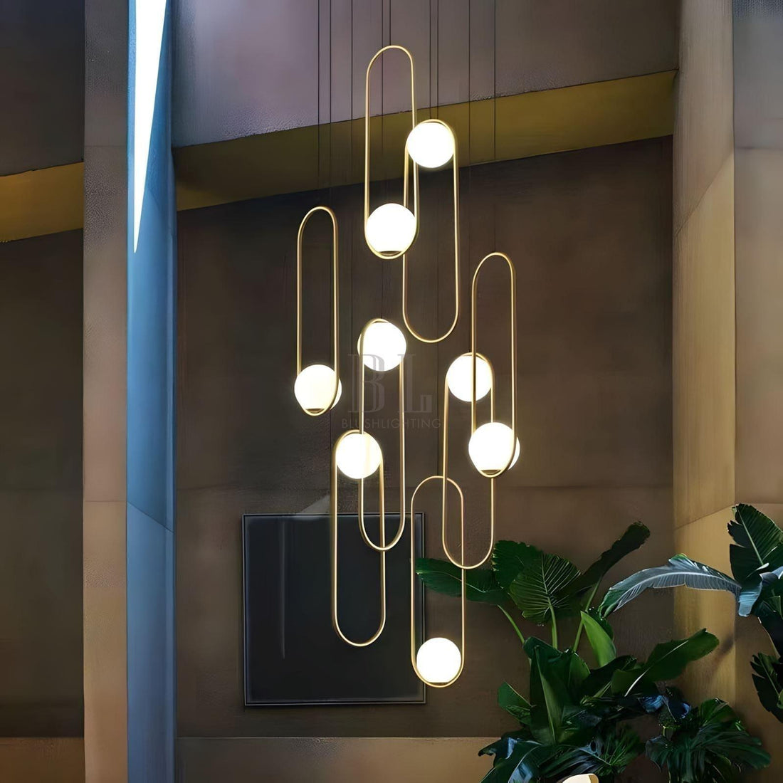 Mila Chandelier-Lighting-casivra-Round-5 Lights ( ∅ 19.6"× H 98.5" )-Black-casivra