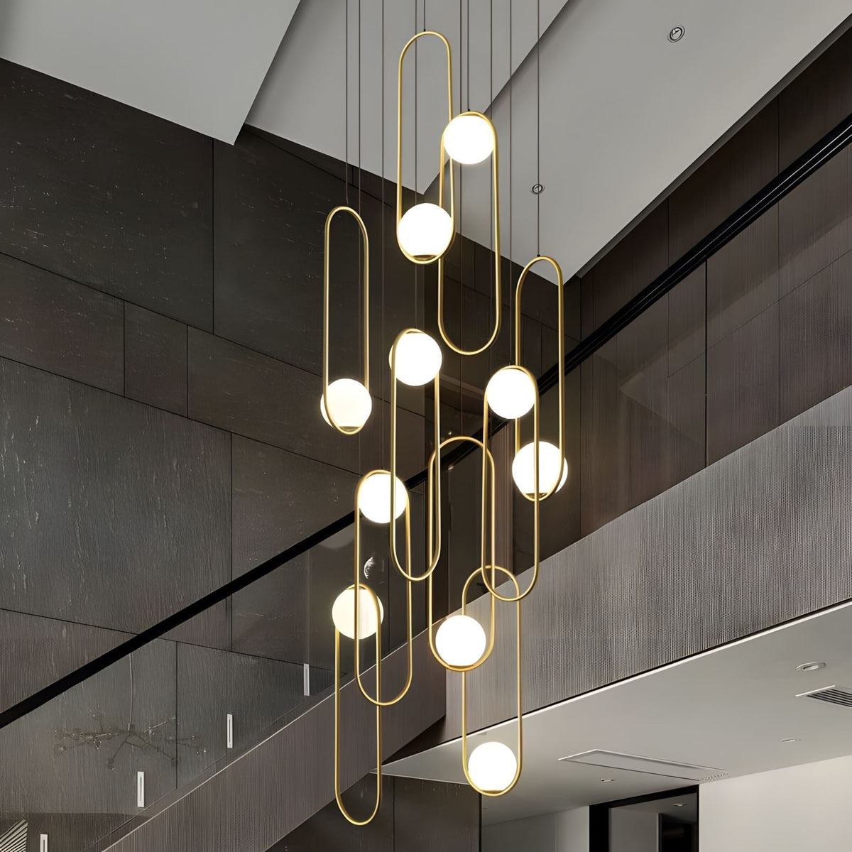 Mila Chandelier-Lighting-casivra-Round-10 Lights ( ∅ 31.5" × H 177" )-Gold-casivra