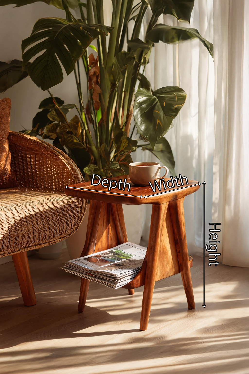 Modern Solid Wood Side Table For Entryway Design And Decor