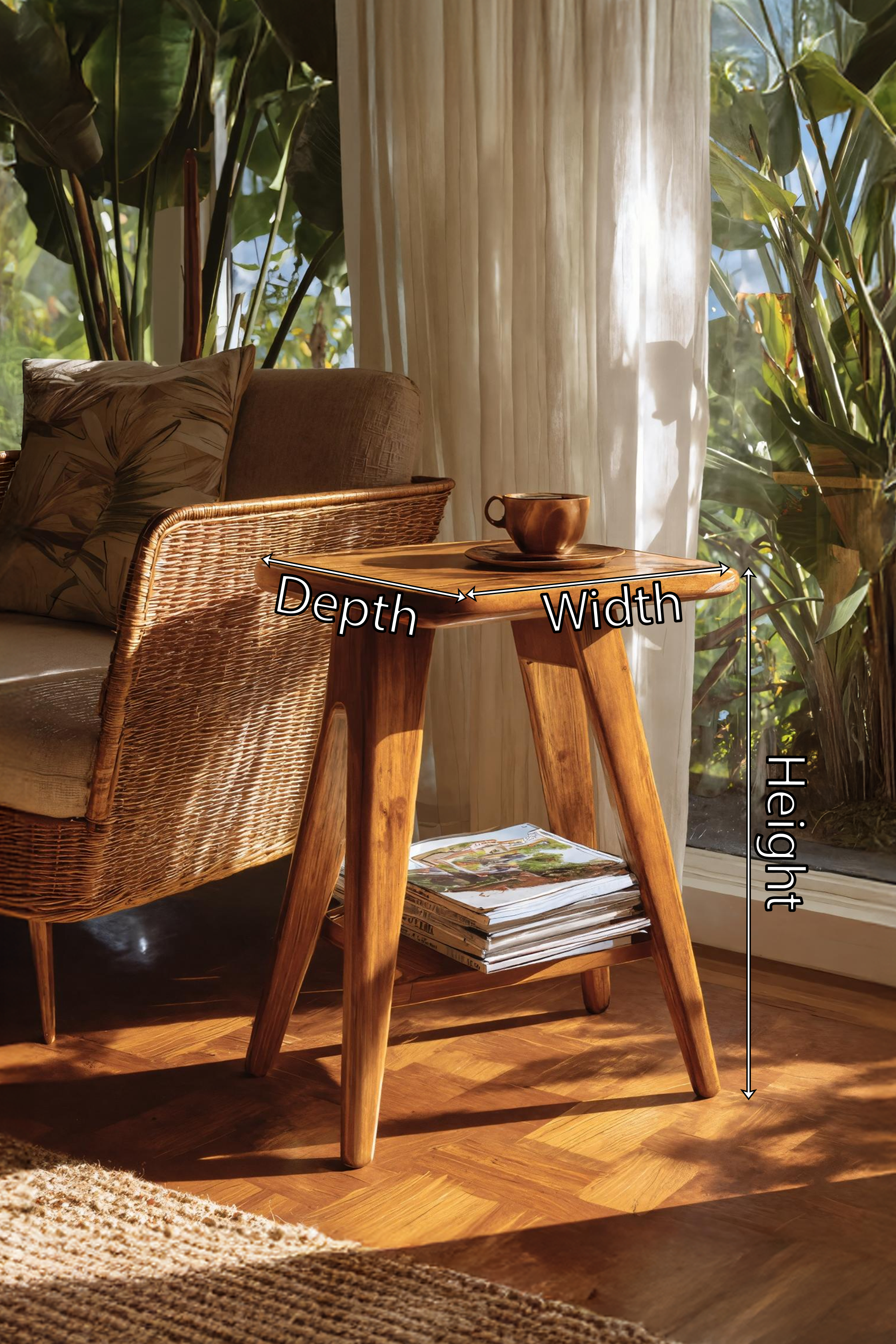 Farmhouse Wooden Side Table For Living Room Furniture Design