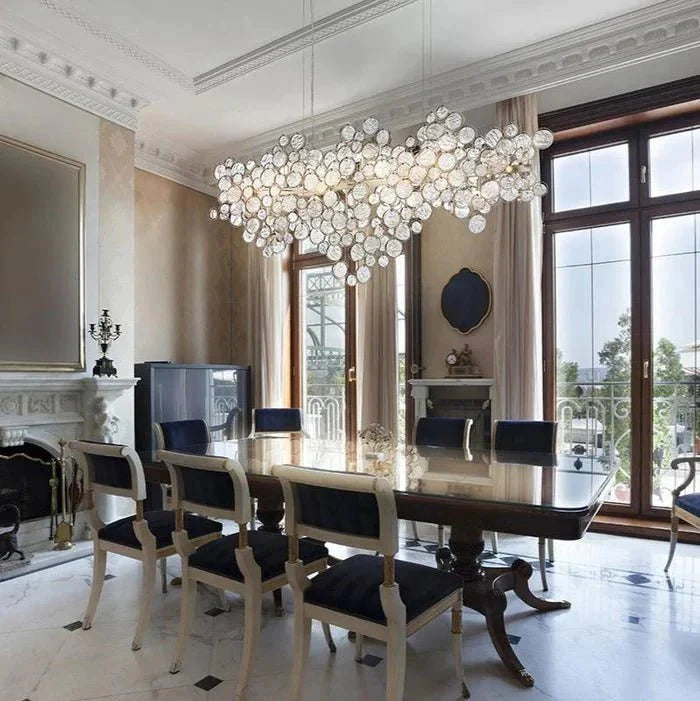 Mirella Trento Clustered Glass Linear Chandelier - 55.8”Chromecasivra