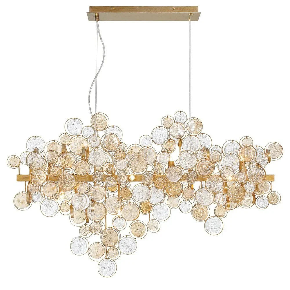 Mirella Trento Clustered Glass Linear Chandelier - 40.3”Goldcasivra