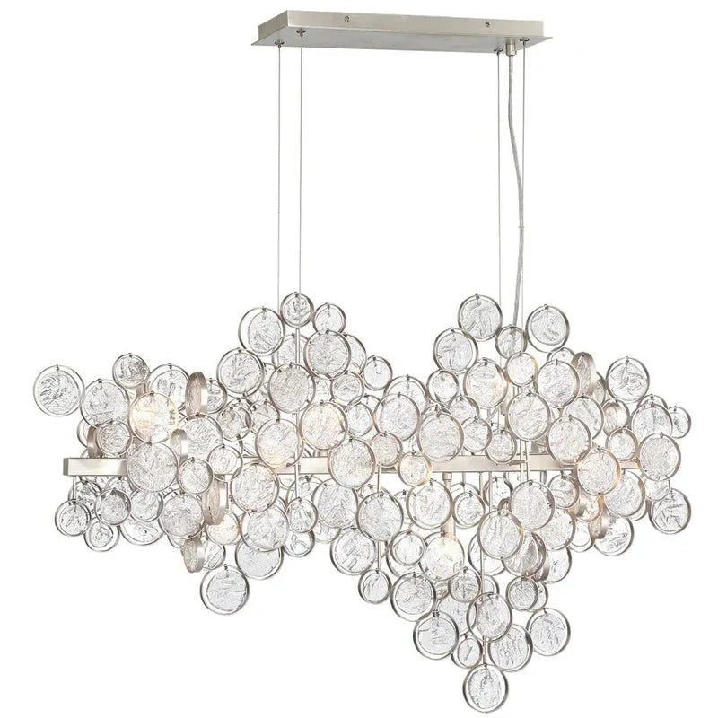 Mirella Trento Clustered Glass Linear Chandelier - 40.3”Chromecasivra