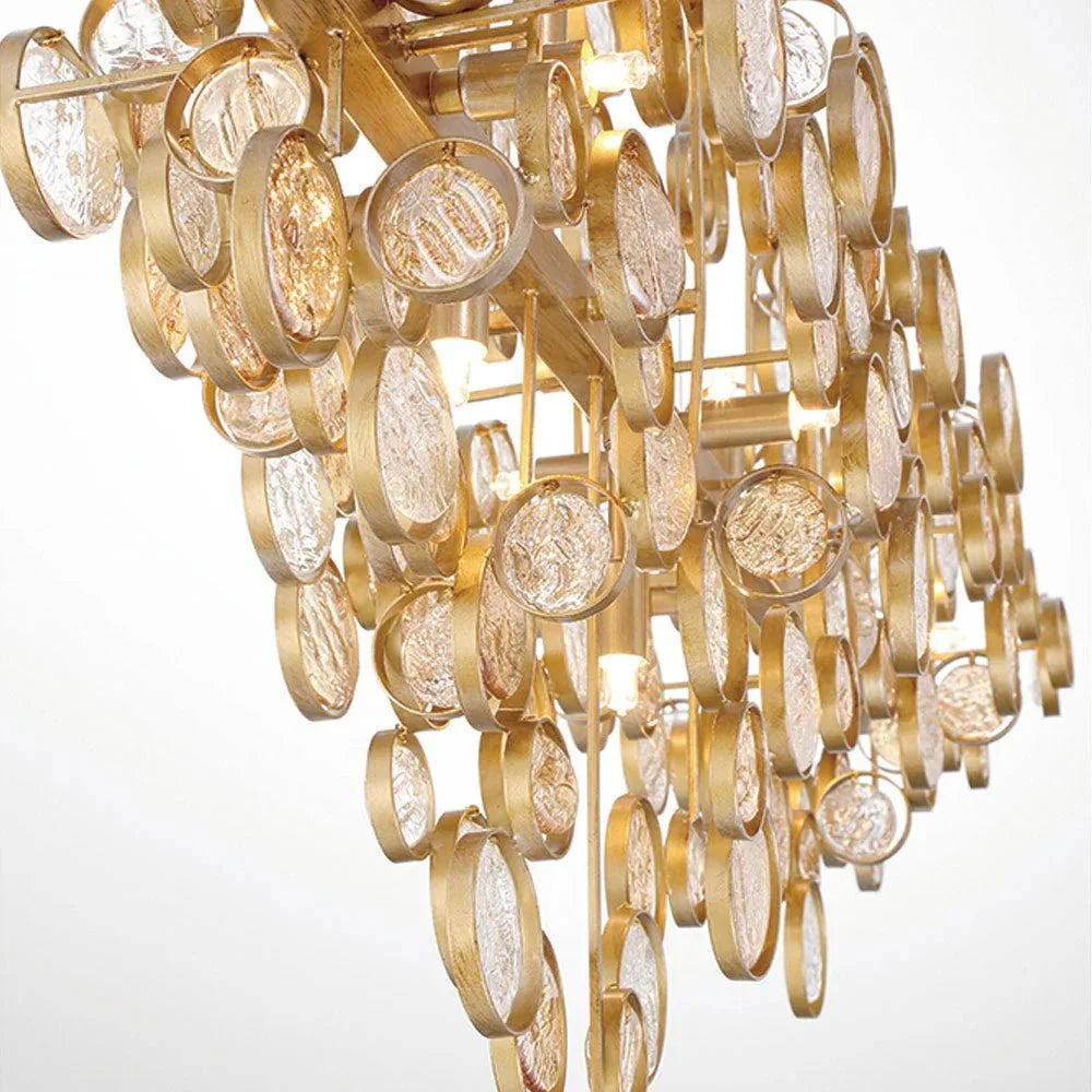Mirella Trento Clustered Glass Linear Chandelier - 40.3”Goldcasivra