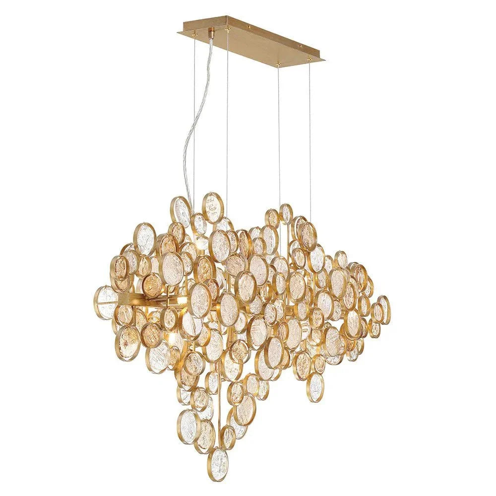 Mirella Trento Clustered Glass Linear Chandelier - 40.3”Goldcasivra