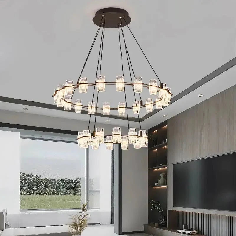 Misty 2 - Layer Ring Modern Retro Chandelier - 32 Lightscasivra