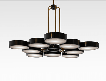 Modern 10-Light Round Alabaster Cluster Chandelier for Low-ceiling - D44"*H42"(D111.76cm*H106.68cm)Warm Lightcasivra