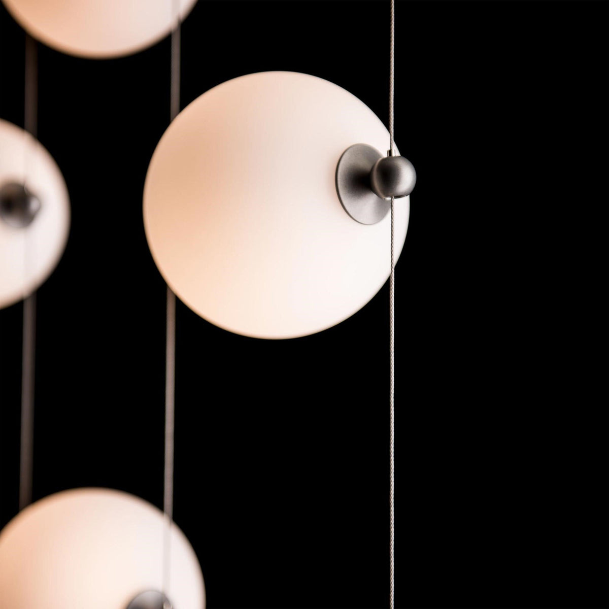 Modern 6 - Light Vertical Glass Globe Ceiling Chandelier - L27.5"*W4.5"*H220"(69.85cm*W11.43cm*H558.8cm)Warm Lightcasivra