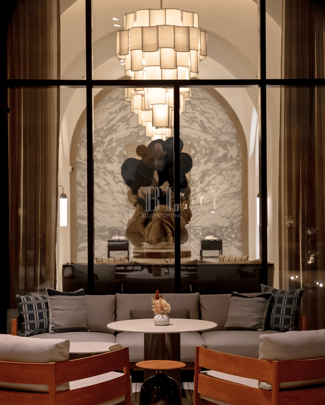 Modern Acrylic Tile Chandelier for High-ceiling - 6 Tier/D47.2"*H37.4"casivra