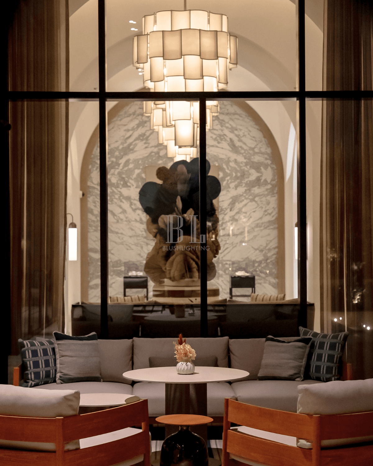 Modern Acrylic Tile Chandelier for High-ceiling - 6 Tier/D47.2"*H37.4"casivra