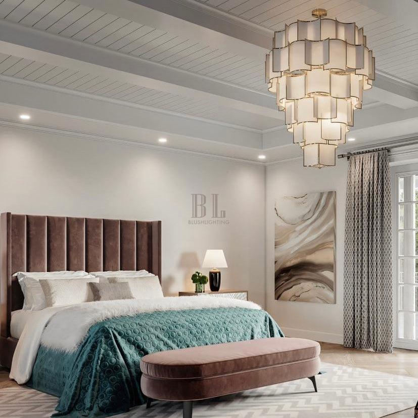 Modern Acrylic Tile Chandelier for High-ceiling - 6 Tier/D47.2"*H37.4"casivra