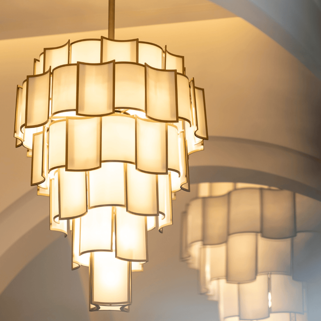 Modern Acrylic Tile Chandelier for High-ceiling - 6 Tier/D47.2"*H37.4"casivra