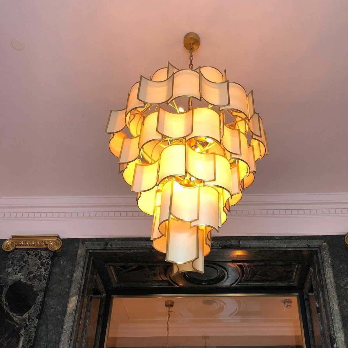 Modern Acrylic Tile Chandelier for High-ceiling - 6 Tier/D47.2"*H37.4"casivra
