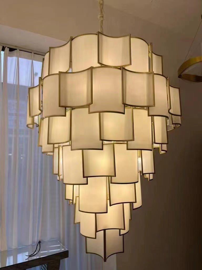 Modern Acrylic Tile Chandelier for High-ceiling - 6 Tier/D47.2"*H37.4"casivra