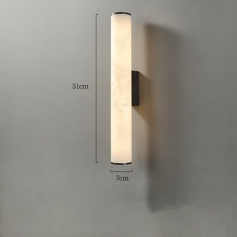 Modern Alabaster Bathroom Sconce - SmallBlackcasivra