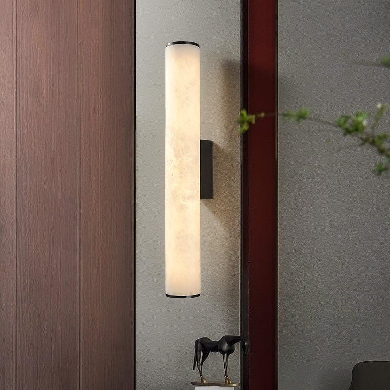 Modern Alabaster Bathroom Sconce - LargeBlackcasivra