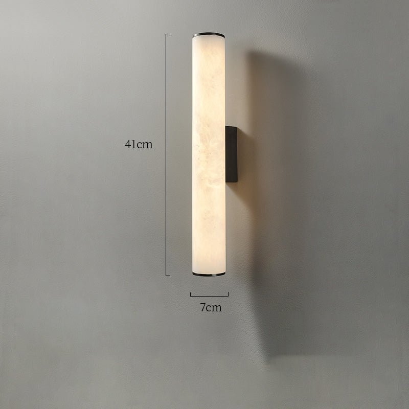 Modern Alabaster Bathroom Sconce - SmallBlackcasivra