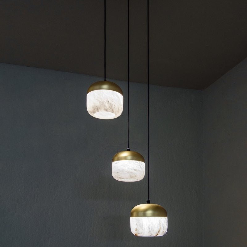 Modern Alabaster Pendant Lamp For Staircase, Kitchen Pendant Light - 1 Lightcasivra
