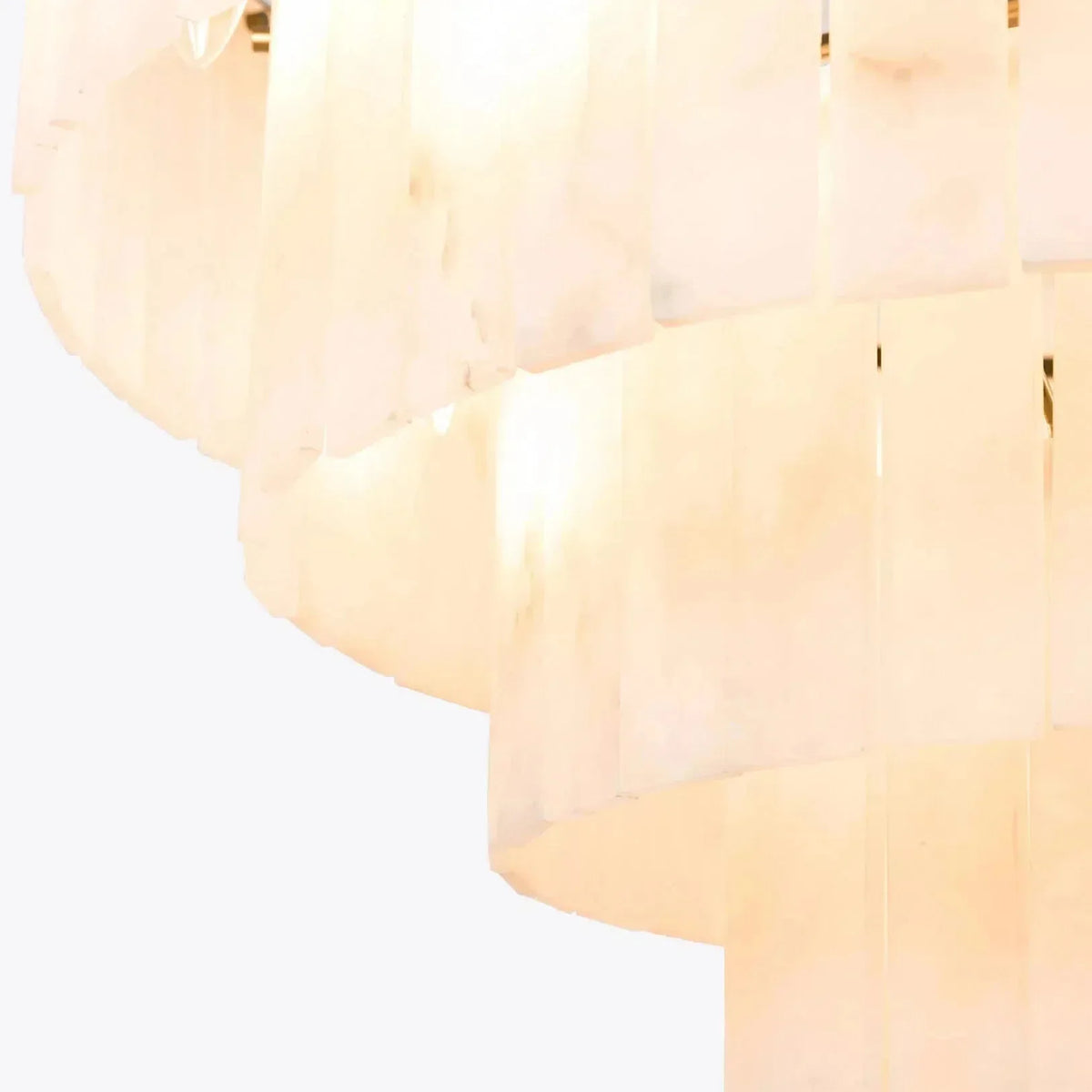 Modern Alabaster Tiered Chandelier - Copper+WhiteDia 100cm x H 77cm / D 39.4 x H 30.3casivra