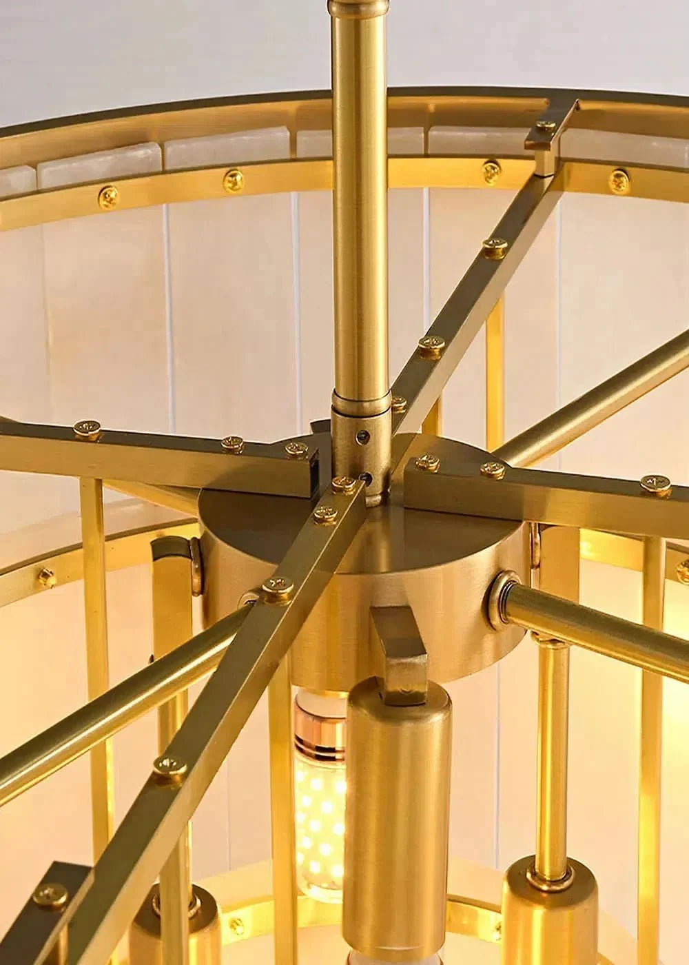 Modern Alabaster Tiered Chandelier - Copper+WhiteDia 100cm x H 77cm / D 39.4 x H 30.3casivra