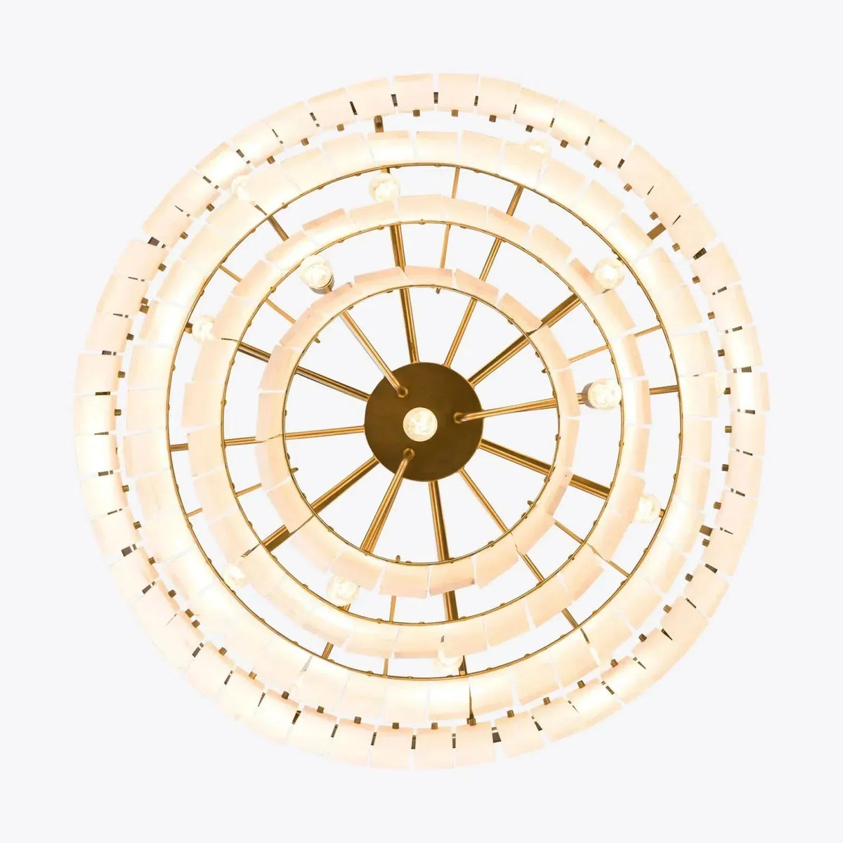 Modern Alabaster Tiered Chandelier - Copper+WhiteDia 100cm x H 77cm / D 39.4 x H 30.3casivra