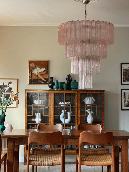 Modern Art Design 3/4/5/7 - Tier Hand - blown Glass Tiered Chandelier - 4 - Tier/D33.5"*H35"PinkWarm Lightcasivra