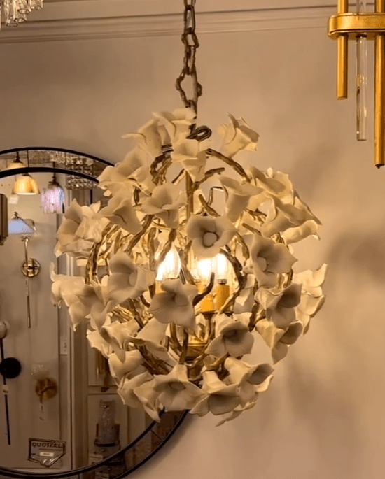Modern Art Design Lily Ceramic Flower Chandelier for Low-ceiling-casivra-casivra