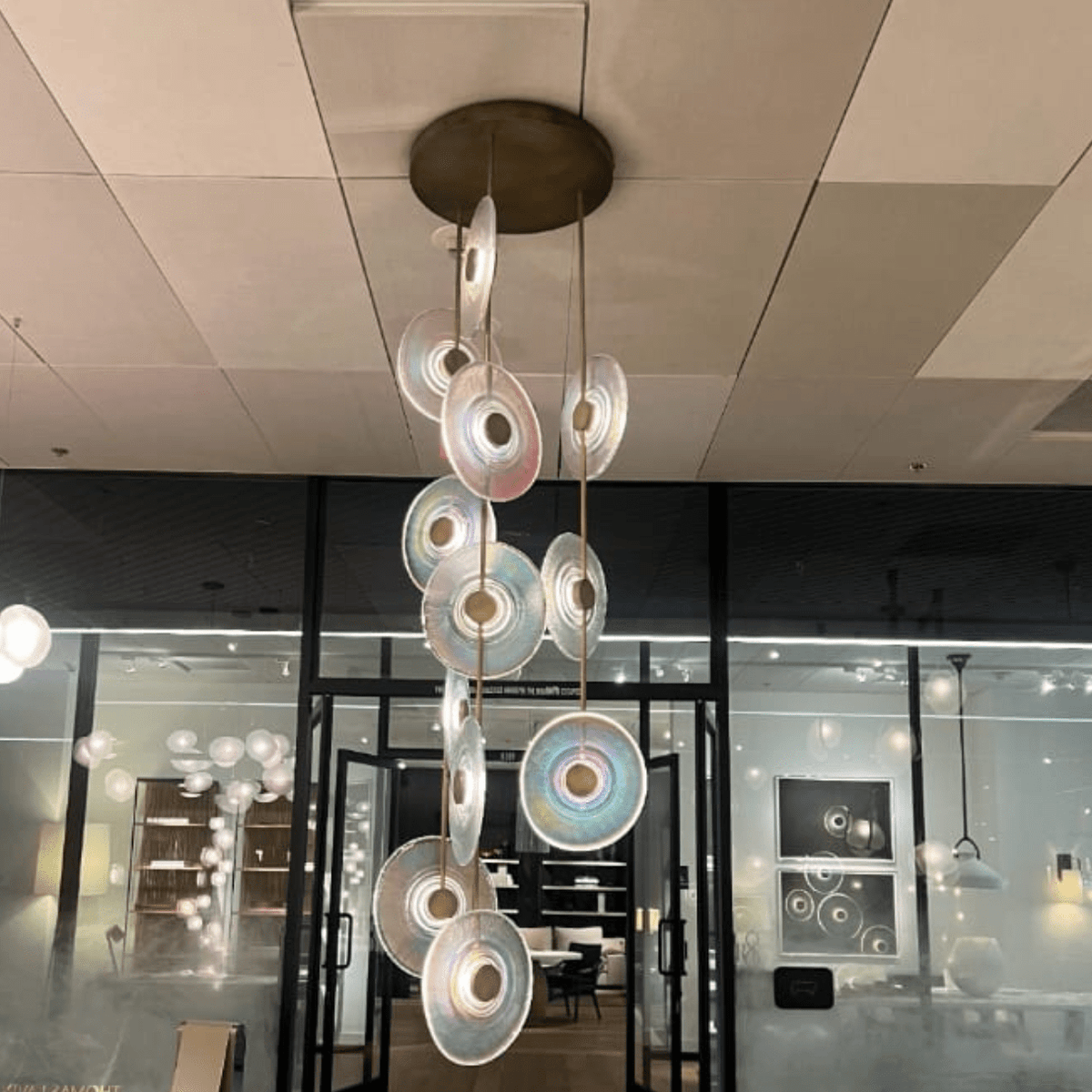 Modern Art Design Radiant Glass Chandelier - Single Pendant/3 Pieces/D12.5"*H48"Brasscasivra