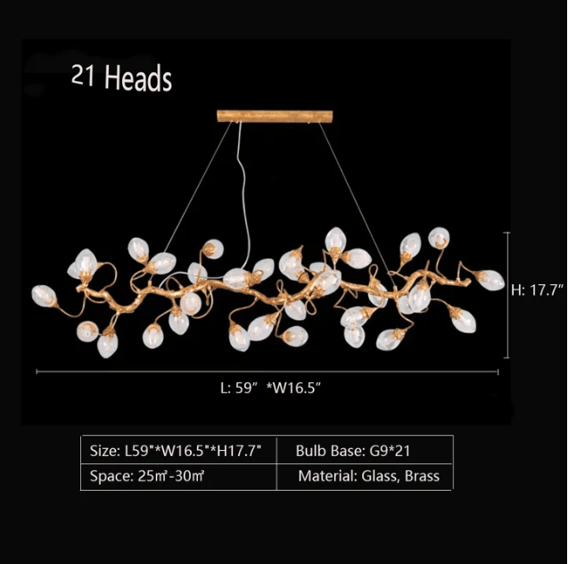 Modern Art Extra Large Branch Style Chandelier with Clear Bubble Glass Eggs for Dining Room and Living Room - 30 Lights: L68.9"*W16.5"*H17.7"Warm Lightcasivra