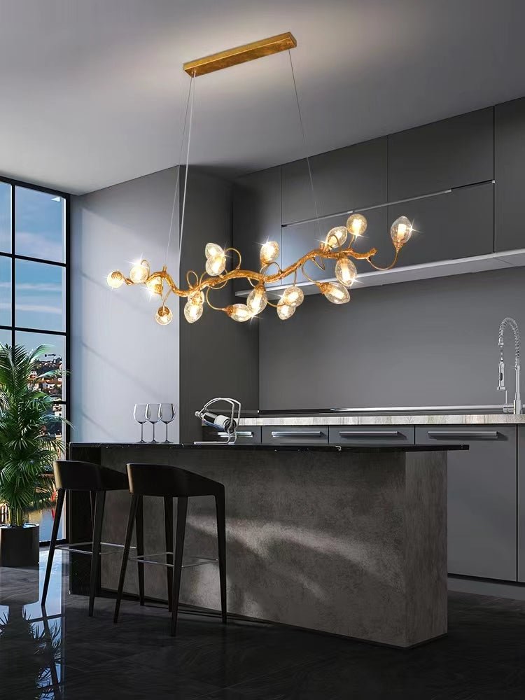 Modern Art Extra Large Branch Style Chandelier with Clear Bubble Glass Eggs for Dining Room and Living Room - 16 Lights: L47.2"*W16.5"*H17.7"Warm Lightcasivra
