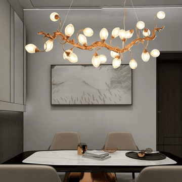 Modern Art Extra Large Branch Style Chandelier with Clear Bubble Glass Eggs for Dining Room and Living Room - 12 Lights: L39.4"*W16.5"*H17.7"Warm Lightcasivra