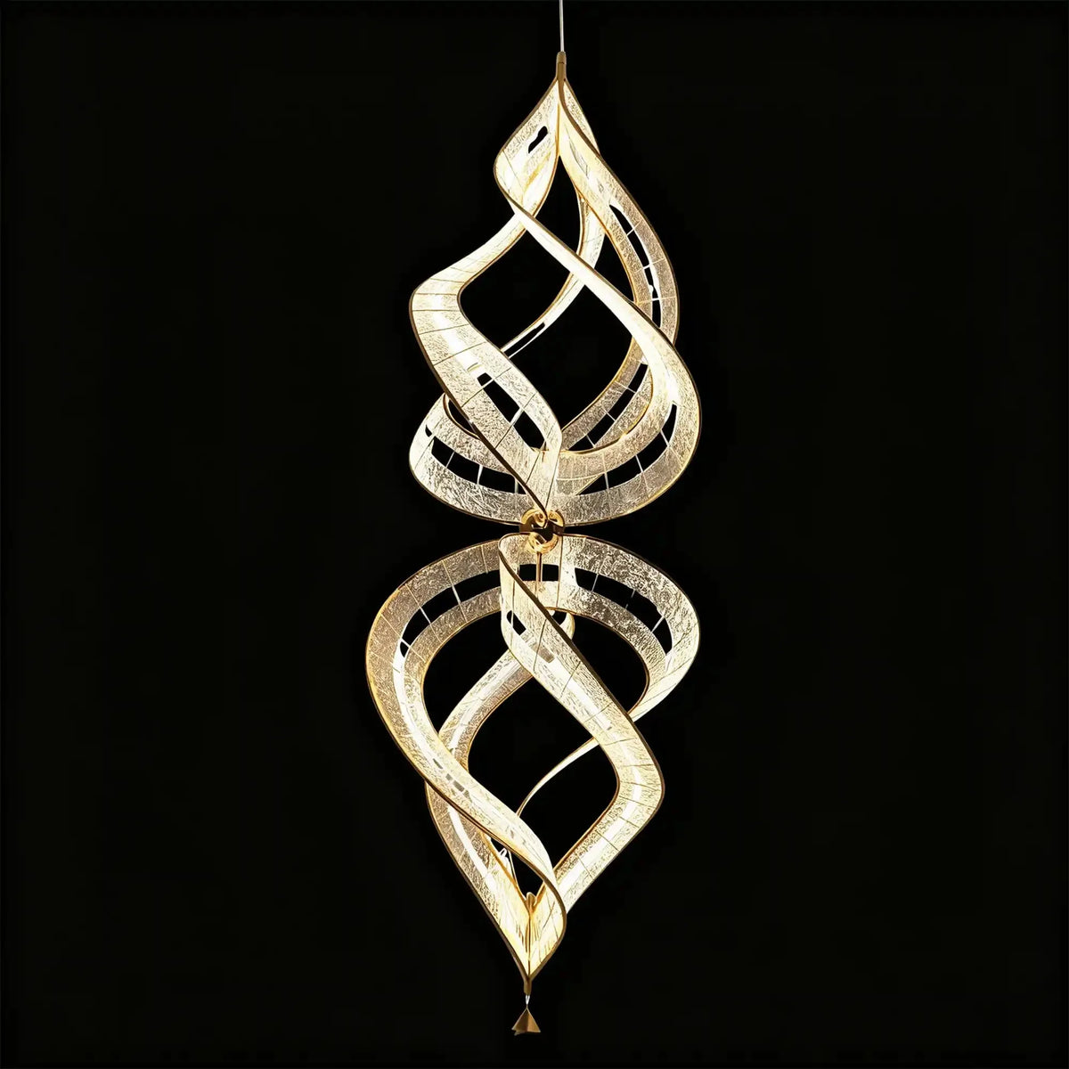 Modern Artistic Double Spiral Acrylic Chandelier for High Ceilings/Staircase/Foyer - D31.5"*H78.74"(D80cm*H200cm)/30kgWarm Lightcasivra