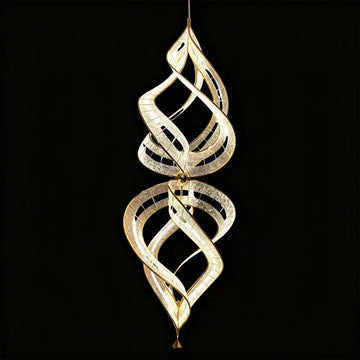 Modern Artistic Double Spiral Acrylic Chandelier for High Ceilings/Staircase/Foyer - D31.5"*H78.74"(D80cm*H200cm)/30kgWarm Lightcasivra