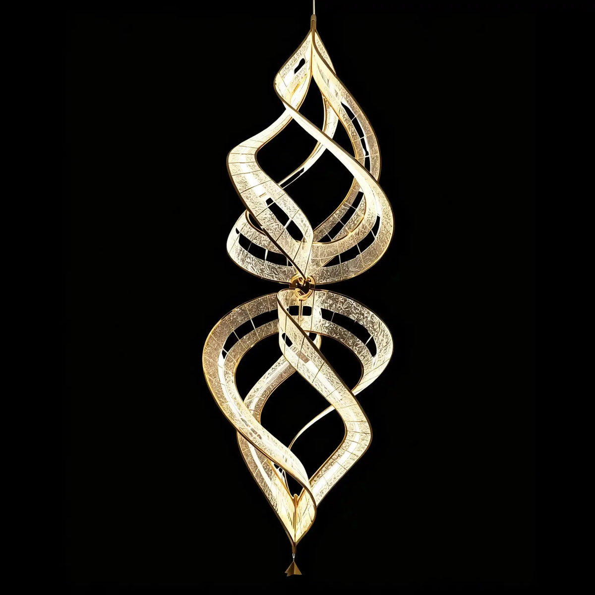 Modern Artistic Double Spiral Acrylic Chandelier for High Ceilings/Staircase/Foyer - D39.37"*H110.24"(D100cm*H280cm)/65kgWarm Lightcasivra