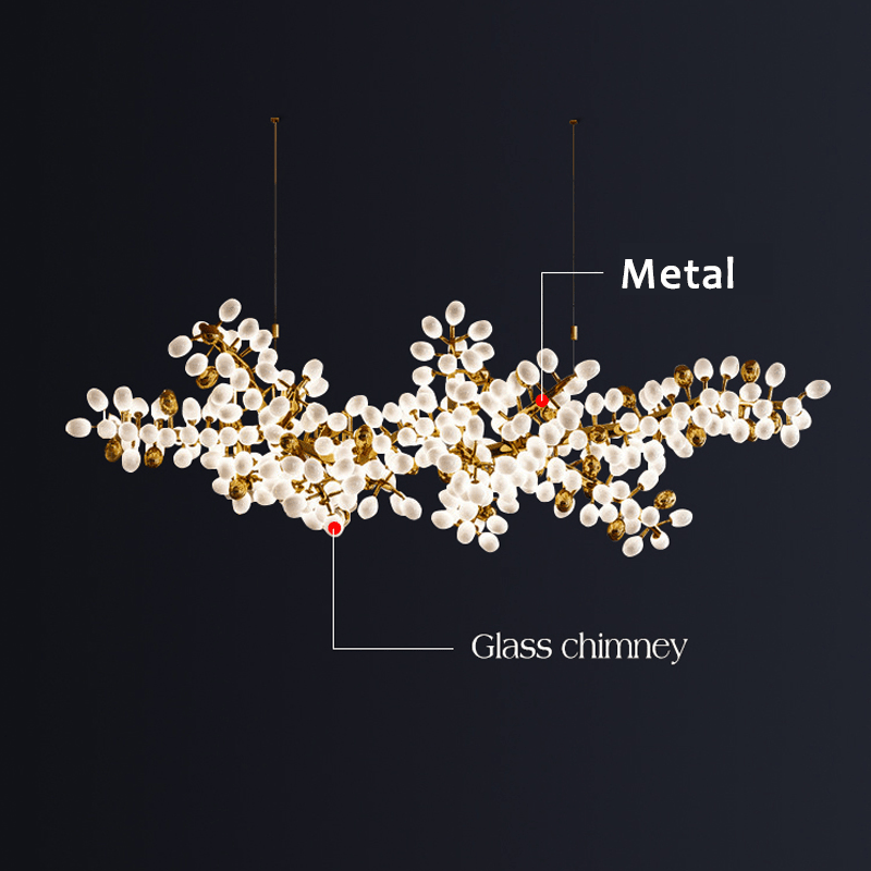 Modern Artistic Linear Elegant Grape Extra Large Chandelier - 70.9" Lcasivra