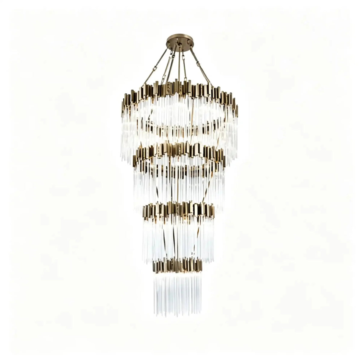 Modern Artistic Luxury Multi-layers Glam Glass Chandelier for High-Ceiling/Staircase/Foyer - 4 Layers/D40"*H95"BlackWarm Lightcasivra
