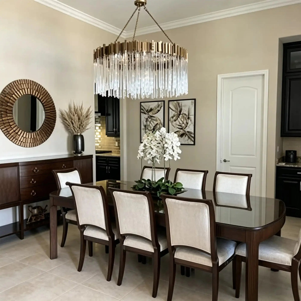 Modern Artistic Luxury Multi-layers Glam Glass Chandelier for High-Ceiling/Staircase/Foyer - 1 Layer/D40"*H42"Antique CopperWarm Lightcasivra