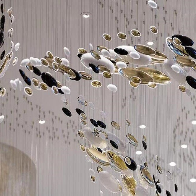 Modern Artistic Unique Golden Dragon Egg Pendant Ceiling Light Fixture for Staircase/ Sales Center/ Hotel - casivra